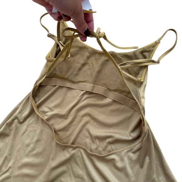 Thalia Sodi Y2K Silk Slinky Top Gold Women’s Size Large - Picture 4 of 5